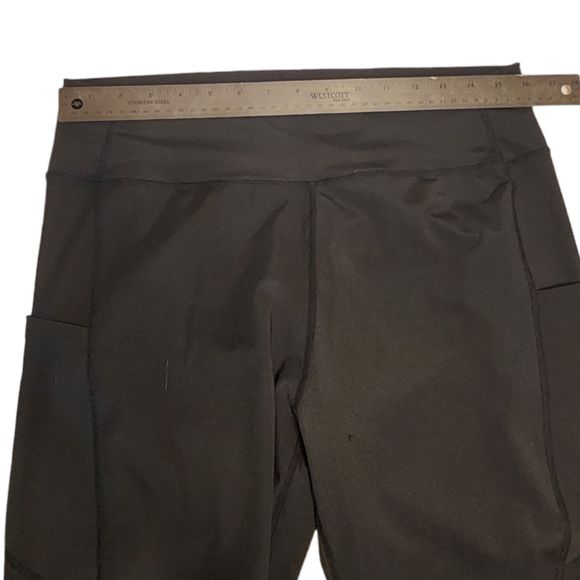 Set of 2 Leggings Women's 2XL with Pockets Black and Black/ Gray - Picture 4 of 10